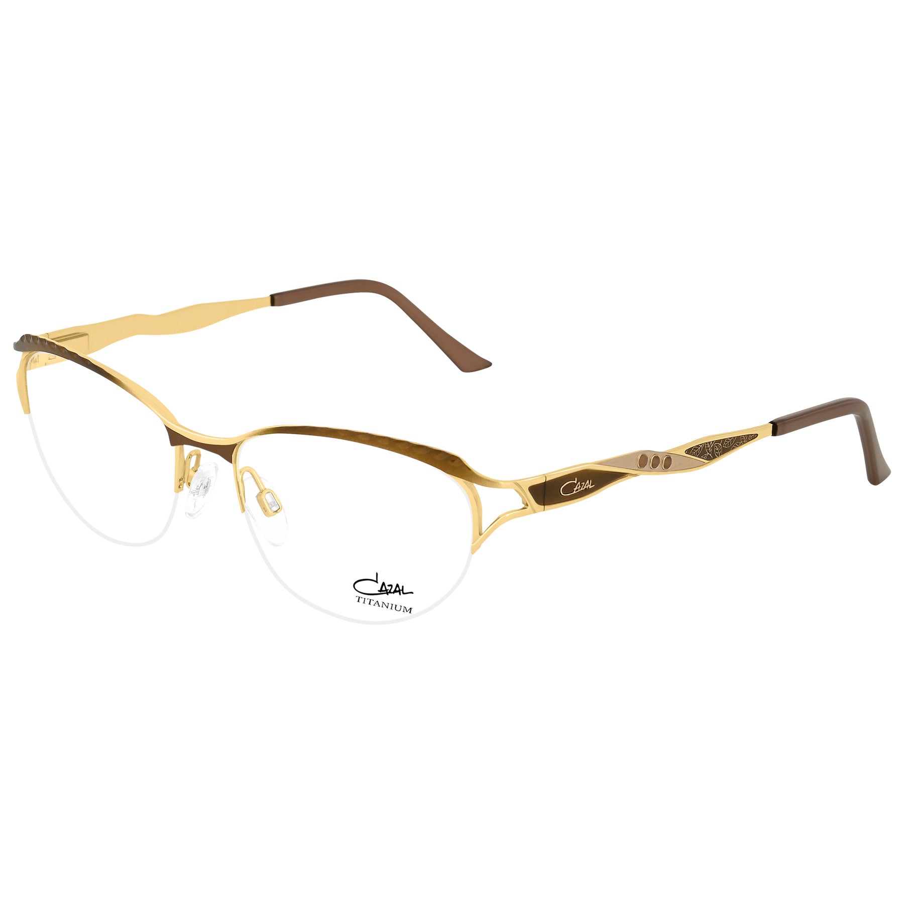 Sale New Women's Cazal Brown & Gold Eyeglasses